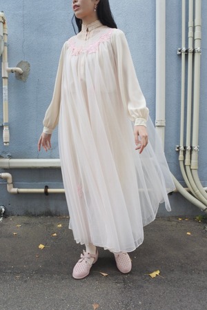 pink  long lingerie one piece