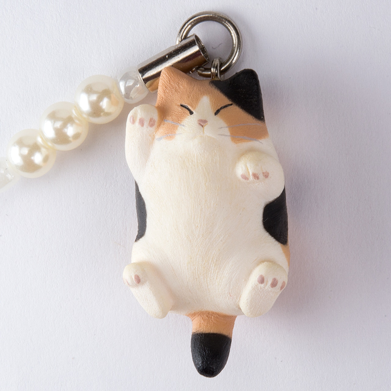 ペットラバーズ 猫どん でぶ猫 三毛 ビーズ ストラップ N-2301