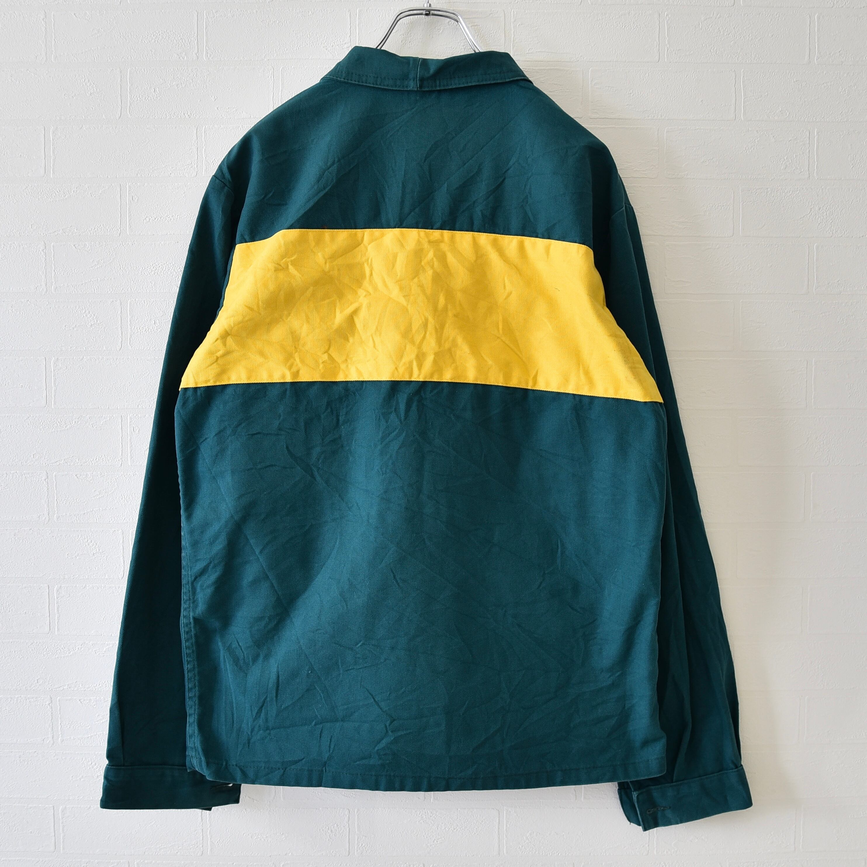 90s Vintage Euro French Work Green Twill Jacket / ユーロワーク