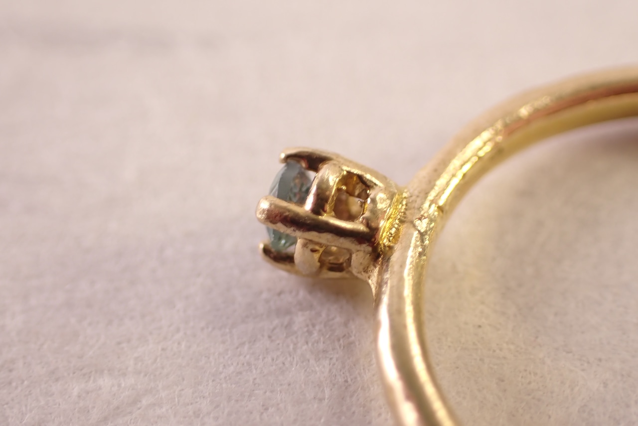 グリーンクリソベリルリング　0.07ct　[D12-94]