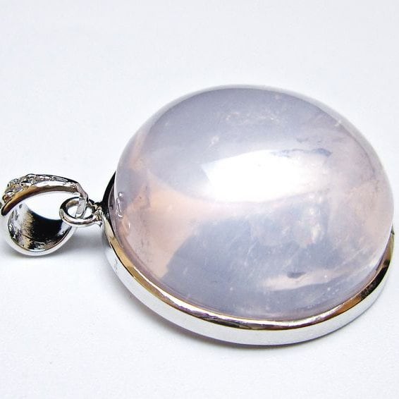 ミルキークォーツ ペンダント ピンク 虹入り 一点物 メール便可 112-12480