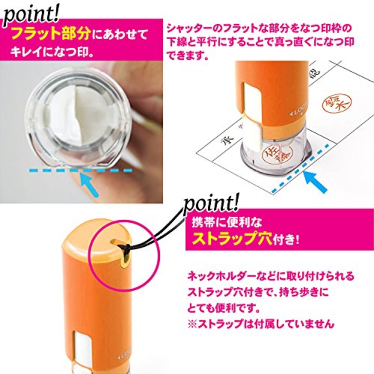 シャチハタ 印鑑 ハンコ キャップレス9N メールオーダー式 XL-CLN3/MO オレンジ