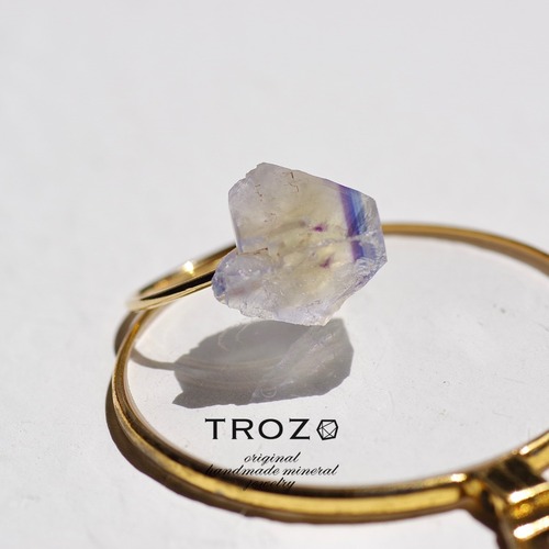 Sunrise Collection フローライト 鉱物原石リング (14kgf / シルバー) 【一点もの】 ハンドメイド天然石アクセサリー
