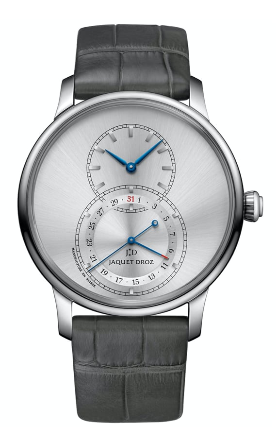 【JAQUET DROZ ジャケ・ドロー】GRANDE SECONDE QUANTIEME グラン・セコンド カンティエーム（サテンブラッシュ グレー）／国内正規品 腕時計