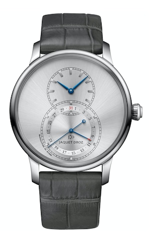 【JAQUET DROZ ジャケ・ドロー】GRANDE SECONDE QUANTIEME グラン・セコンド カンティエーム（サテンブラッシュ グレー）／国内正規品 腕時計