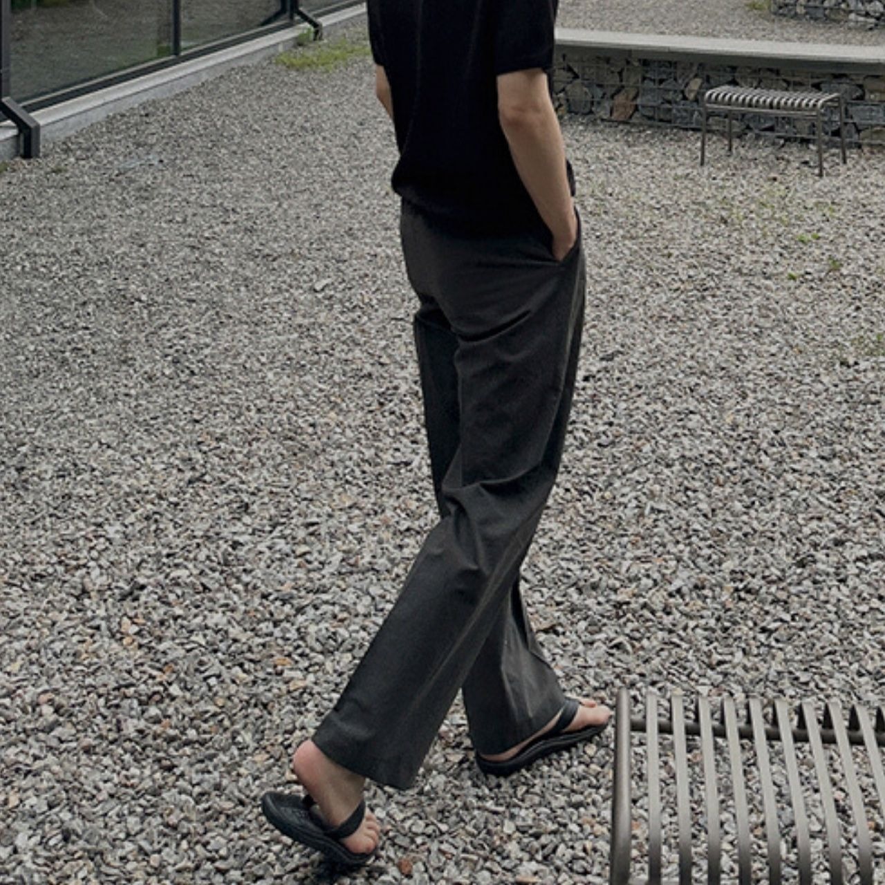 ストレートカジュアルグレーパンツ　MT0080434