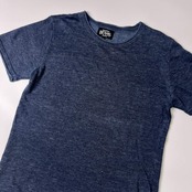 BEAMS ビームス FANDERS LINEN リネン100% 半袖ニット セーター L/ブルー
