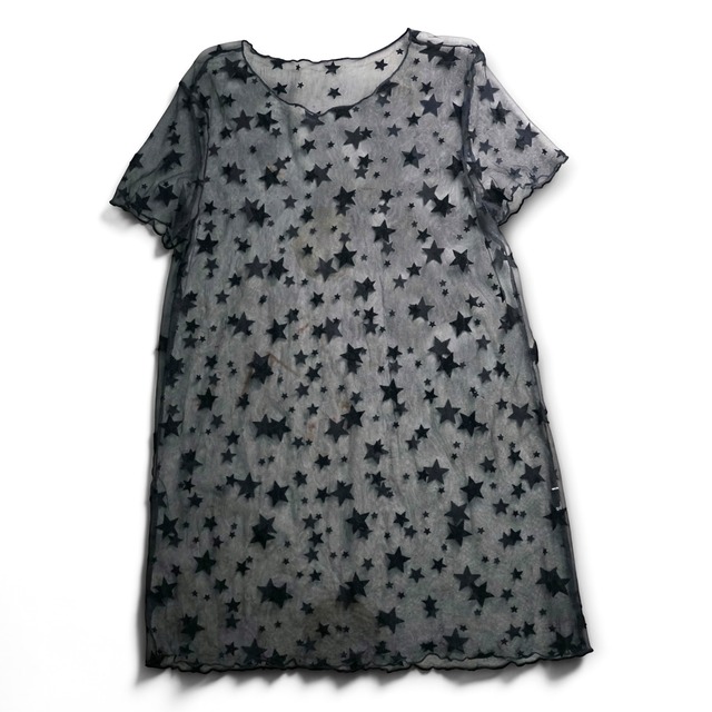 Vintage see-through star mesh top "BLACK"