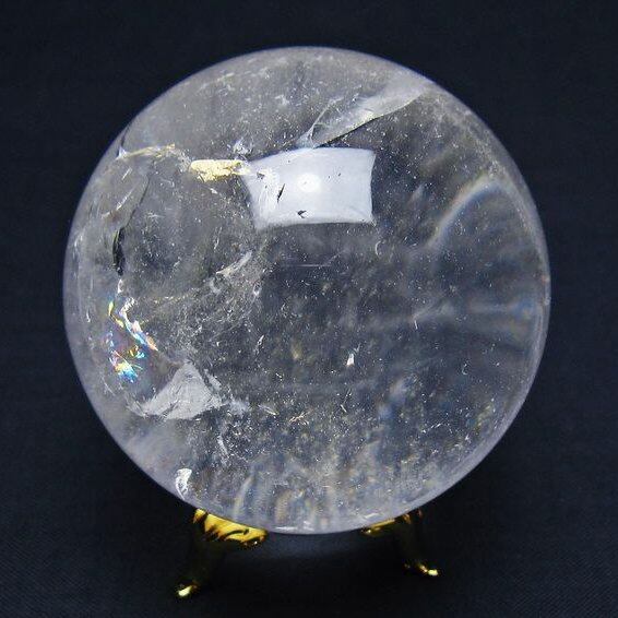 水晶 丸玉 虹入り 57mm スフィア 水晶玉 球体 玉 一点物 151-7891