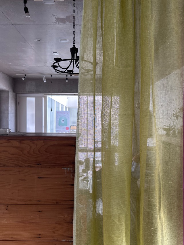 リトアニアリネンシースルーカーテン / autumn  green