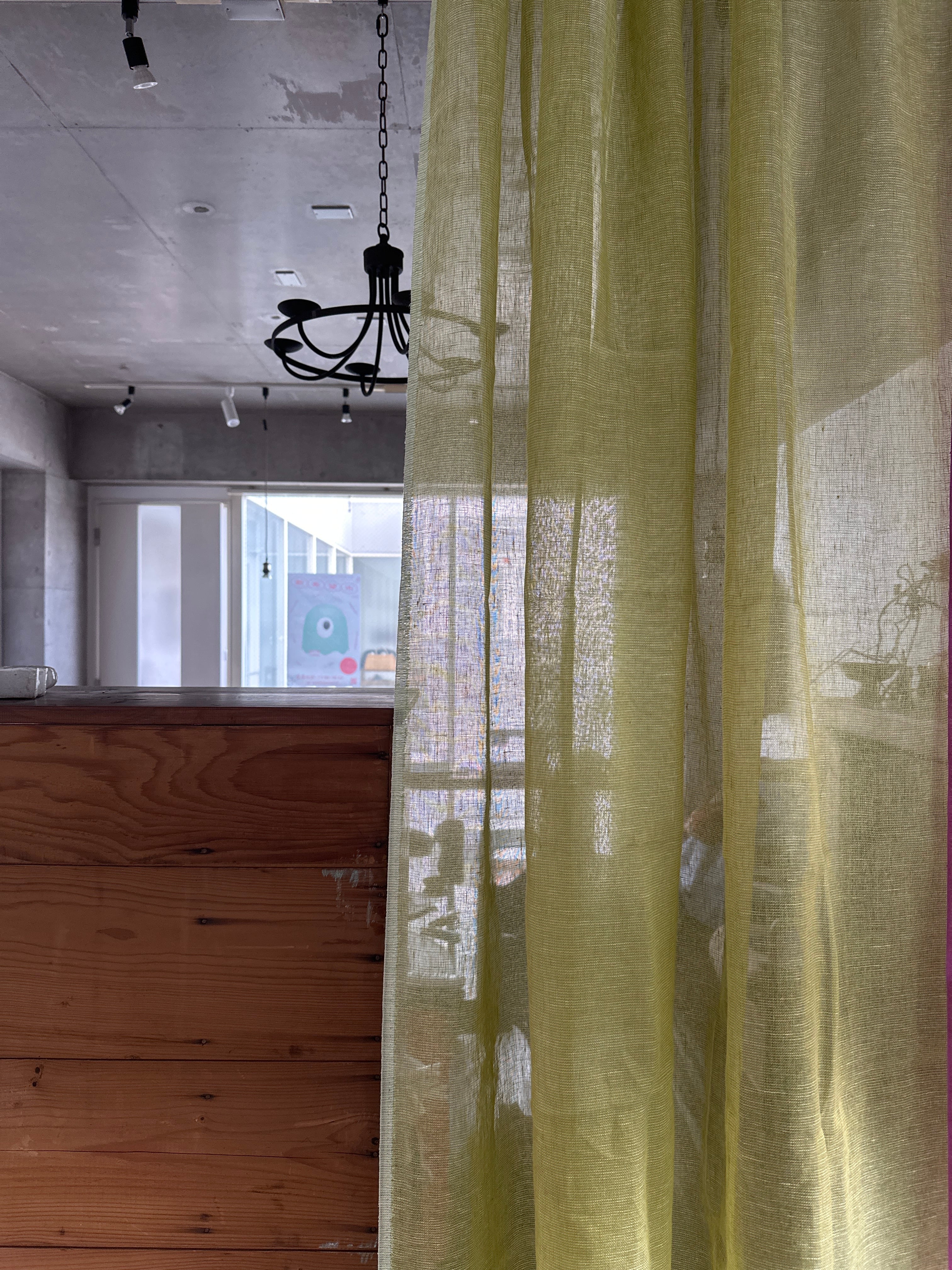 リトアニアリネンシースルーカーテン / autumn green