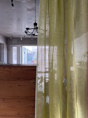 リトアニアリネンシースルーカーテン / autumn green