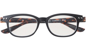 【努力特価】メイガン おしゃれ 老眼鏡 ブルーライトカット ブラック デミ 度数+1.00 (colorfulook 軽量 形状記憶 フレーム) 5561-10