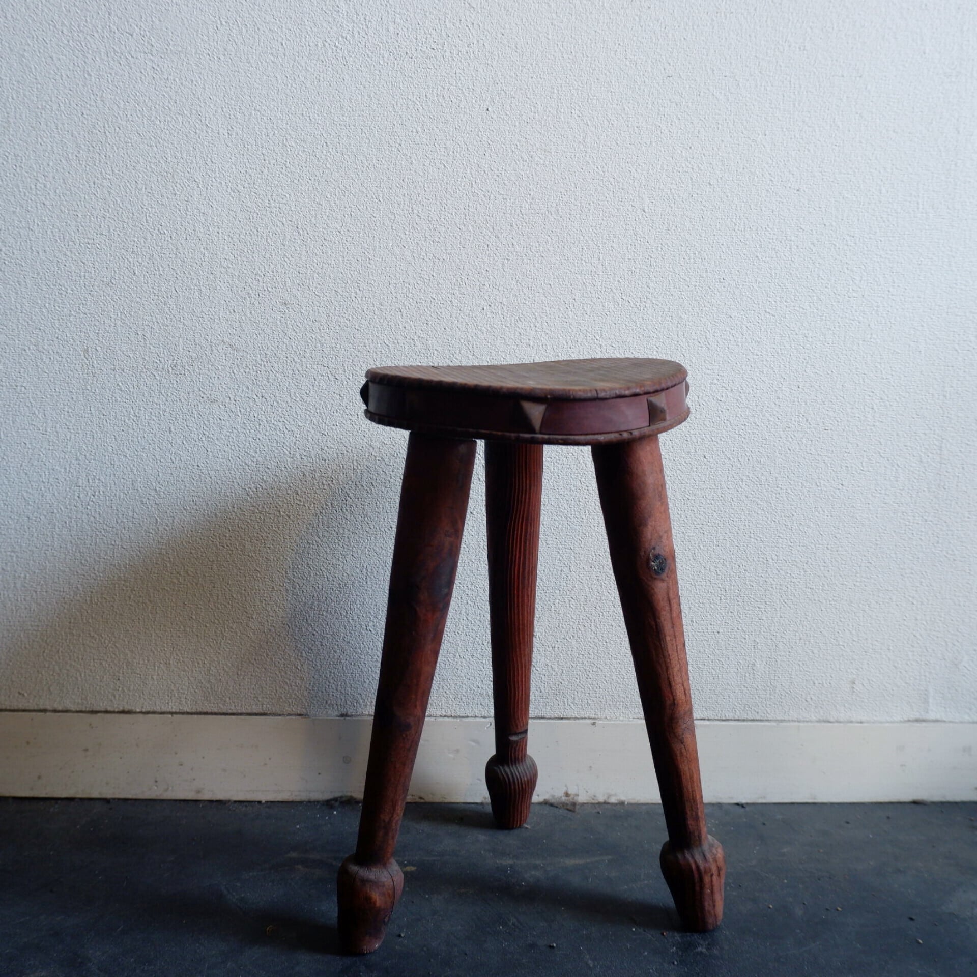 丸椅子 椅子 木製 昭和レトロ スツール アンティーク ヴィンテージ-