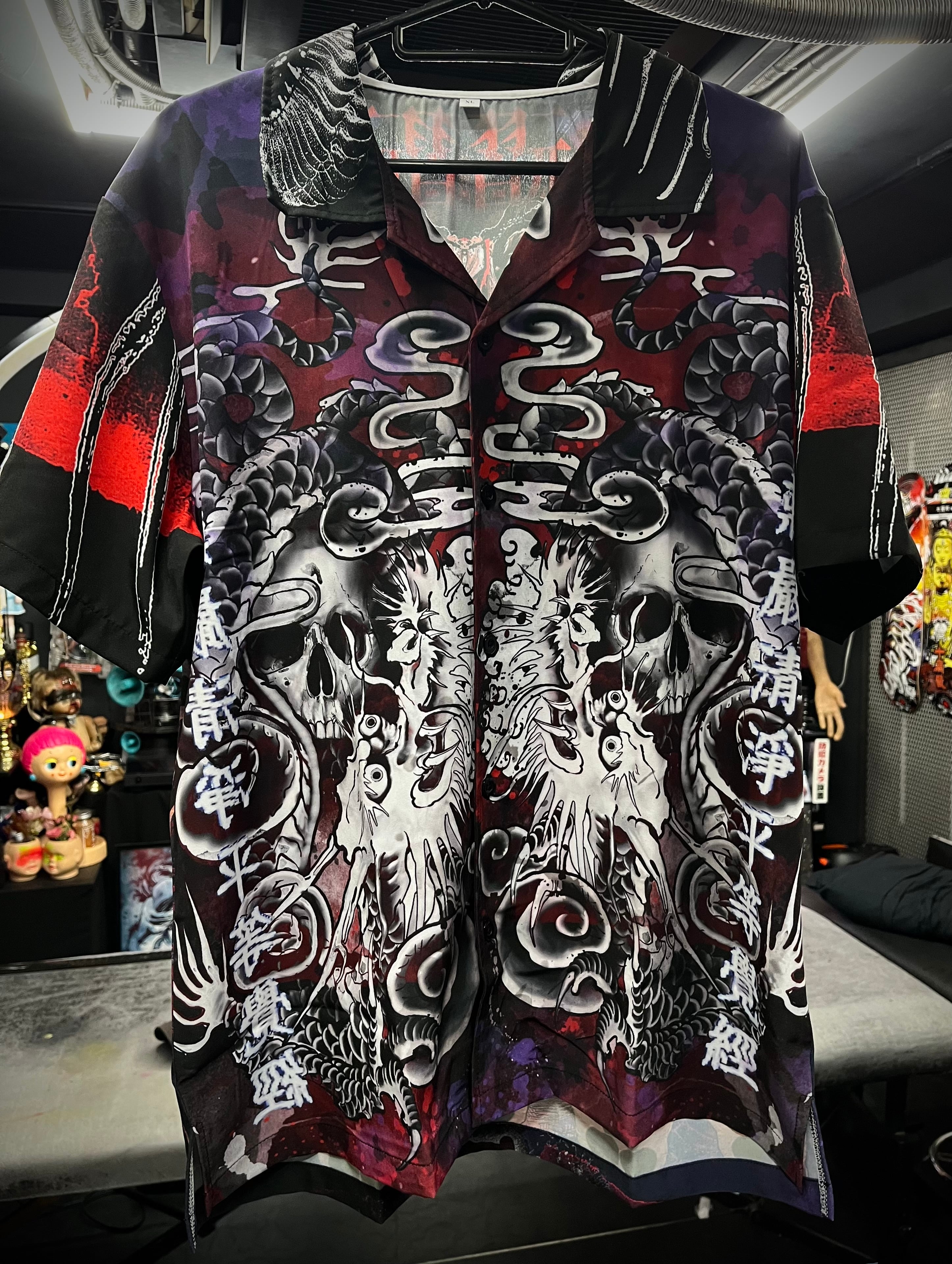 OLD HOUSE ホラーアロハシャツ 蚊ずたろう Horror alohashirts #03(ホラーアロハシャツ) | fuck_oldhouse