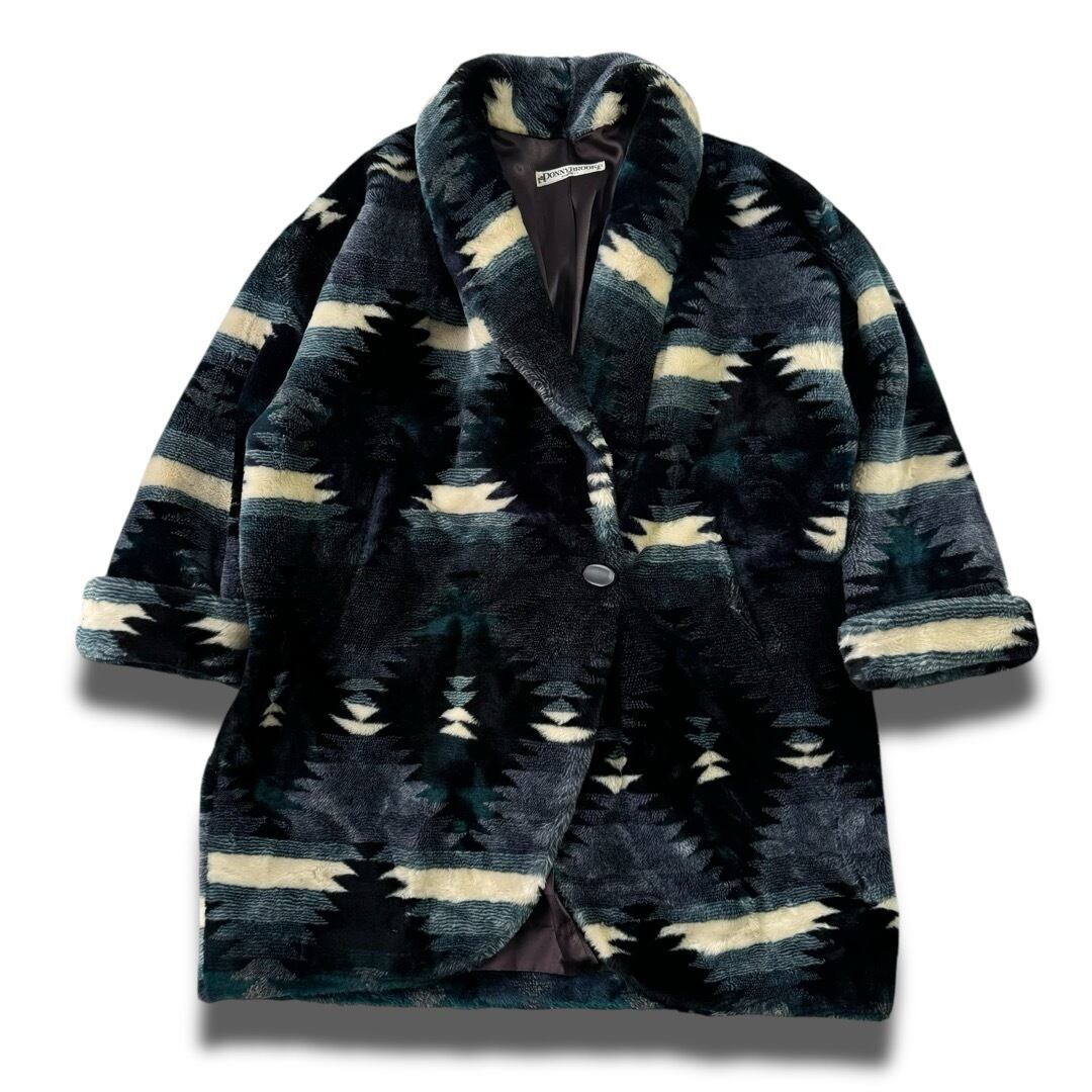 ♾80's DONNYBROOK♾ native patterned over sized faux fur ♾80's DONNYBROOK♾ native patterned over sized faux fur