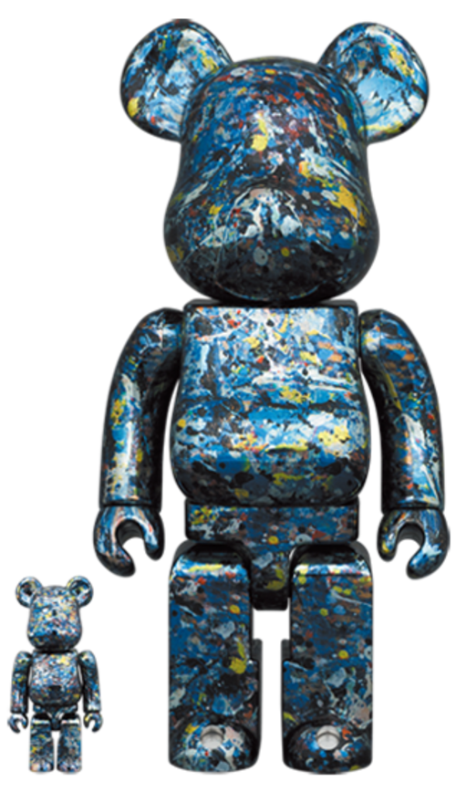 メディコム BE@RBRICK ベアブリック 100% & 400% ワールドワイドツアー3 開催記念 ジャクソン ポロック スタジオ クローム Ver 開封箱あり 4号店商品