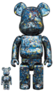 メディコム BE@RBRICK ベアブリック 100% & 400% ワールドワイドツアー3 開催記念 ジャクソン ポロック スタジオ クローム Ver 開封箱あり 4号店商品