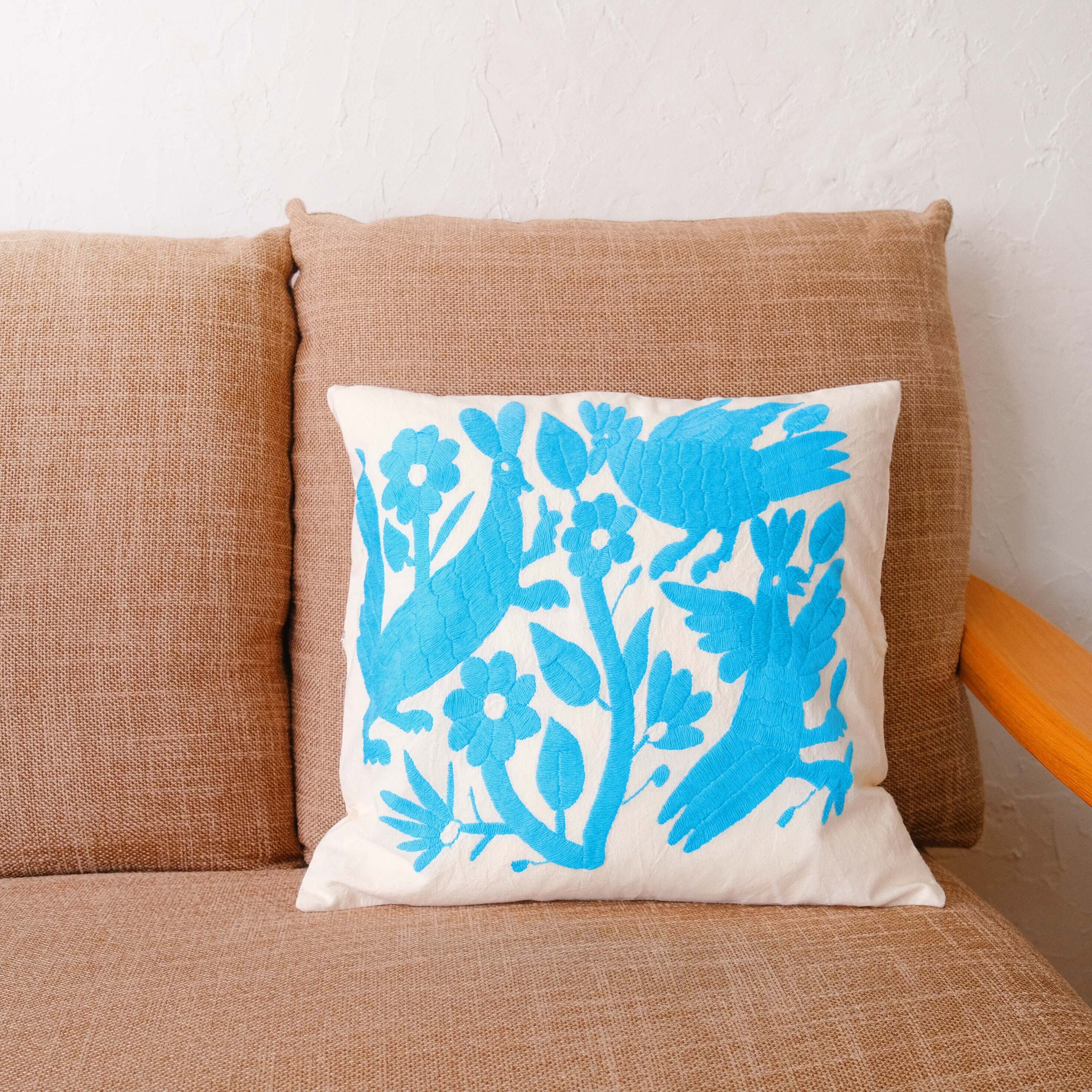 メキシコ オトミ族 刺繍 クッションカバー2枚セット オトミ刺繍