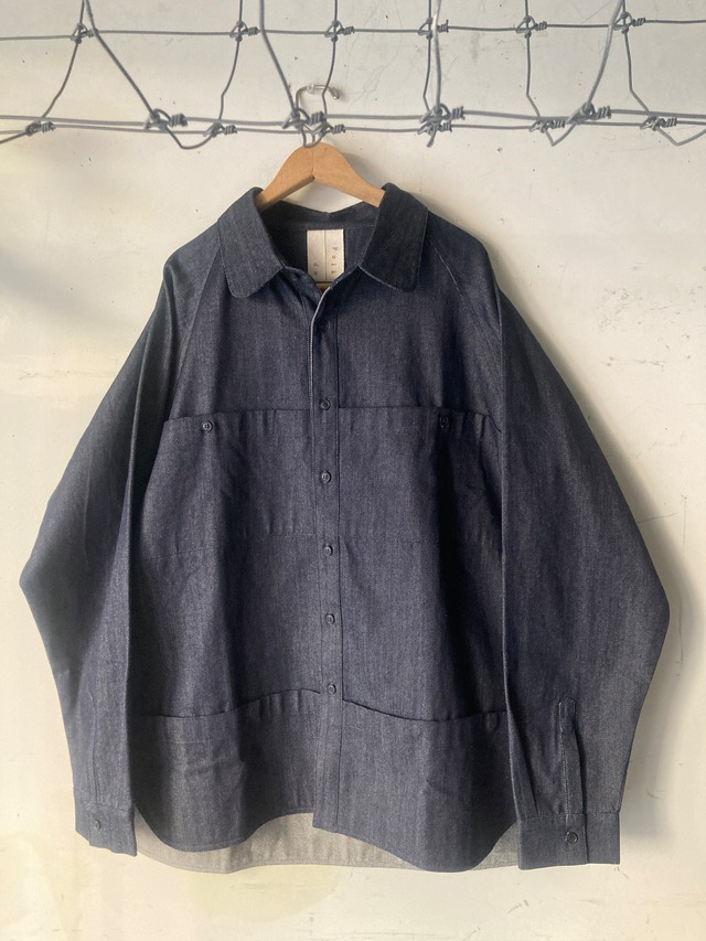 DENIM 5POCKET RAGLAN SHIRT JACKET（long sleeve）