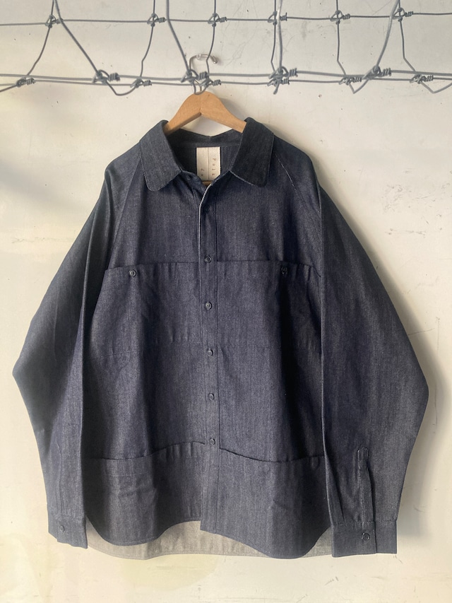 DENIM 5POCKET RAGLAN SHIRT JACKET（long sleeve）