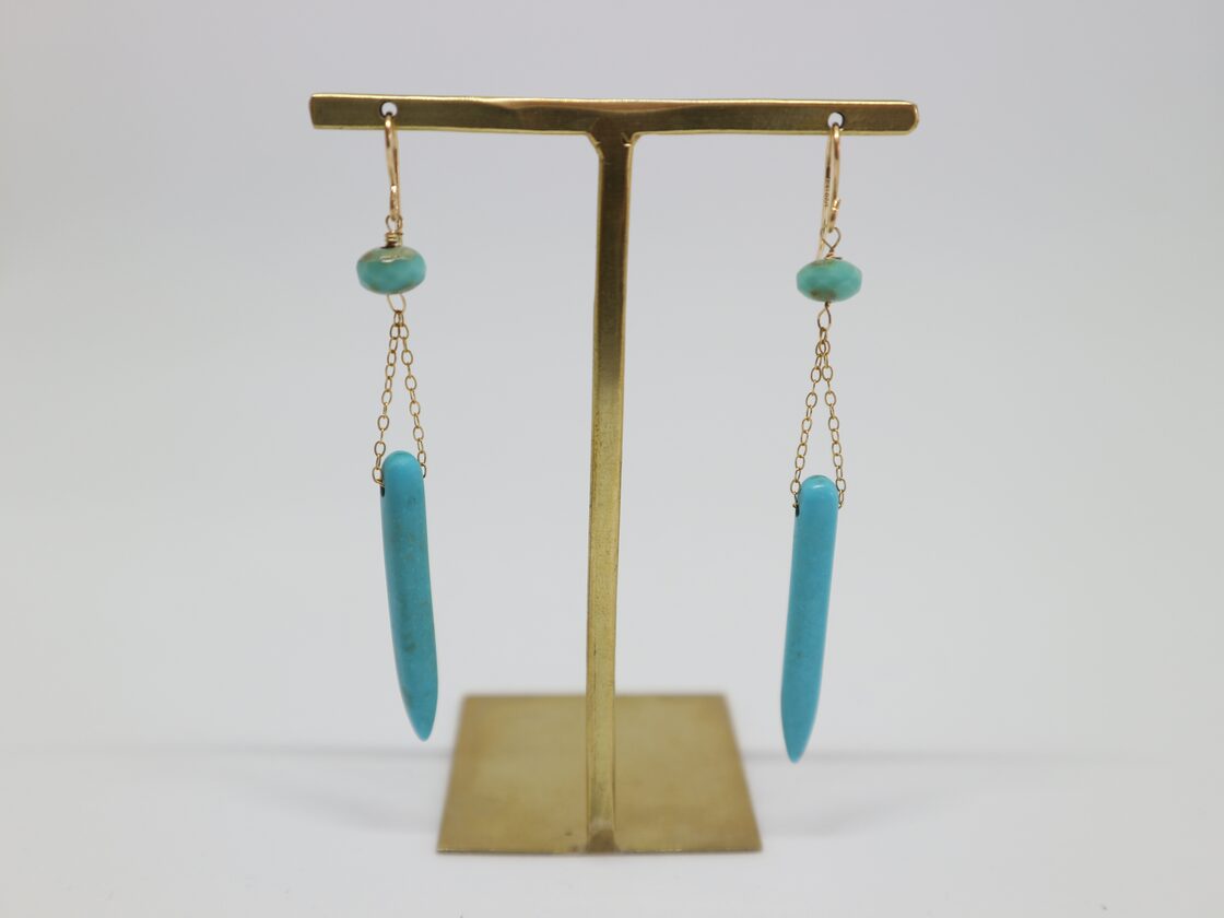 14KGF Turquoise PE【K14ゴールドフィールド ロケットターコイズピアス 