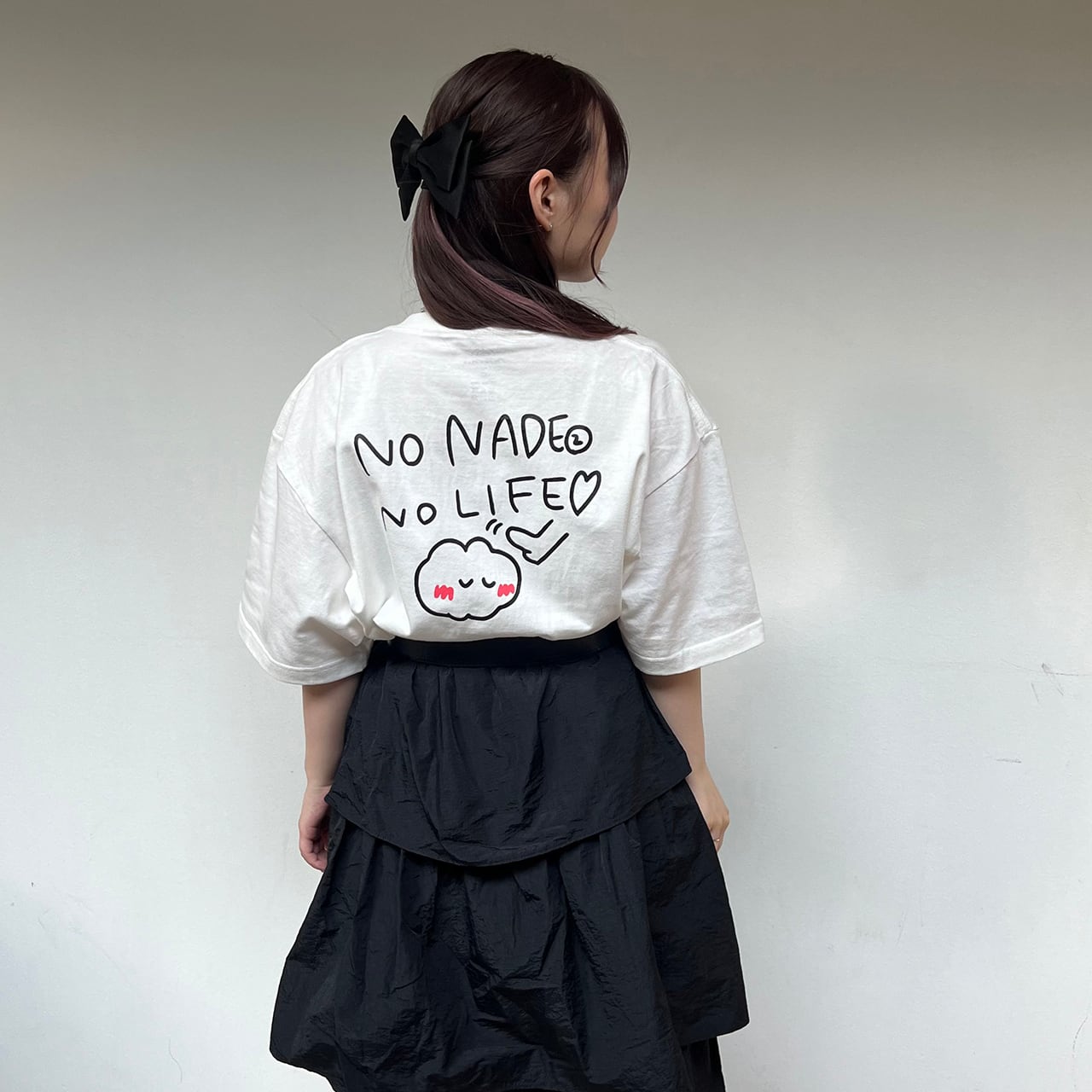 再販】No Nadenade No Life Tee/ホワイト(MK-488) | もくもくちゃん