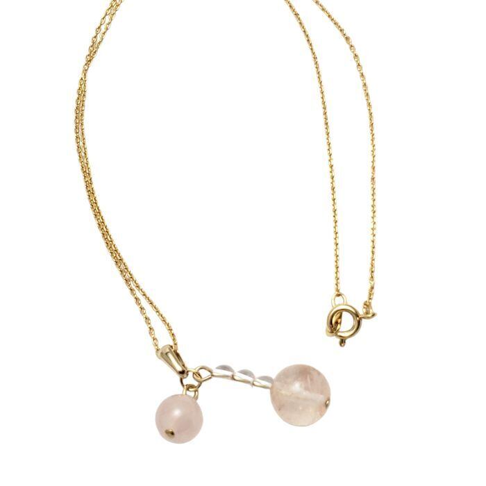 ヘマタイトインクォーツ ネックレス 勝負運を高めるといわれるペンダント ローズクォーツ 水晶 クリスタル 誕生日プレゼント 天然石 パワーストーン ギフト 送料無料 恋愛運 アクセサリー