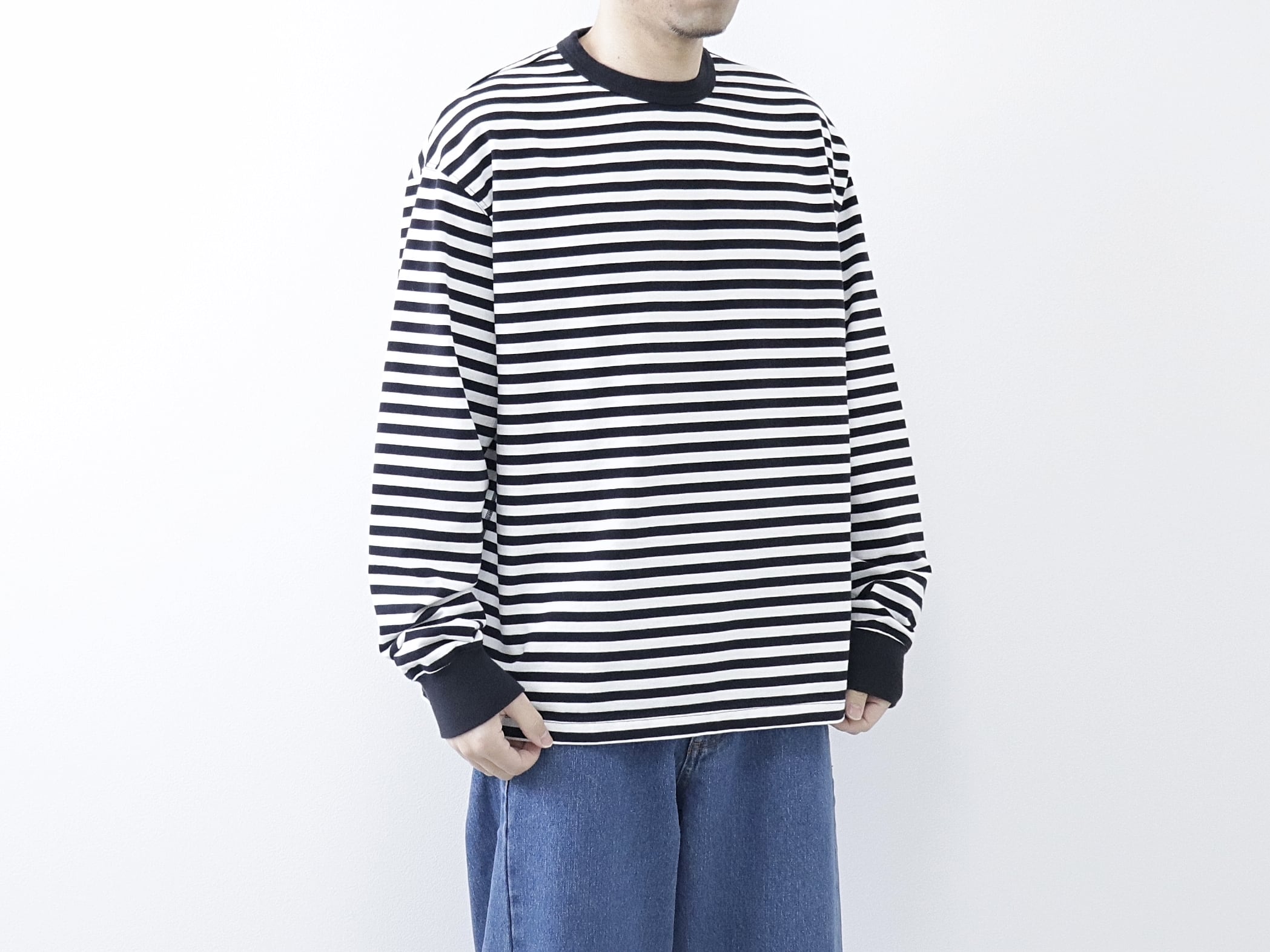 have a good day / BORDER FLAT SEAMER LS TEE - WHT/BLK　ハブアグッドデイ / ボーダー フラットシーマー ロングスリーブ ティー - ホワイト/ブラック