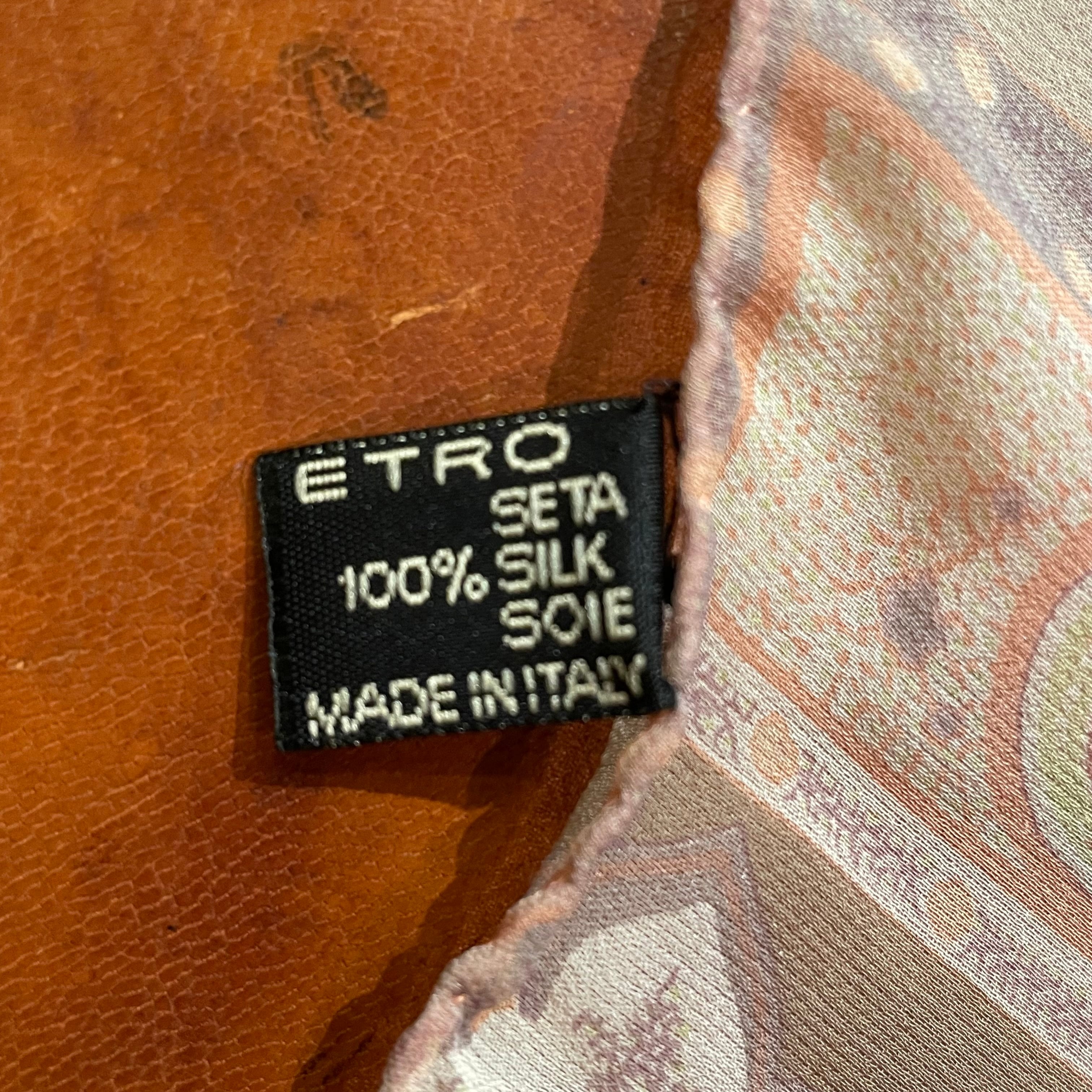 ETRO イタリア製 シルク シフォン ペイズリー柄ストール スカーフ 
