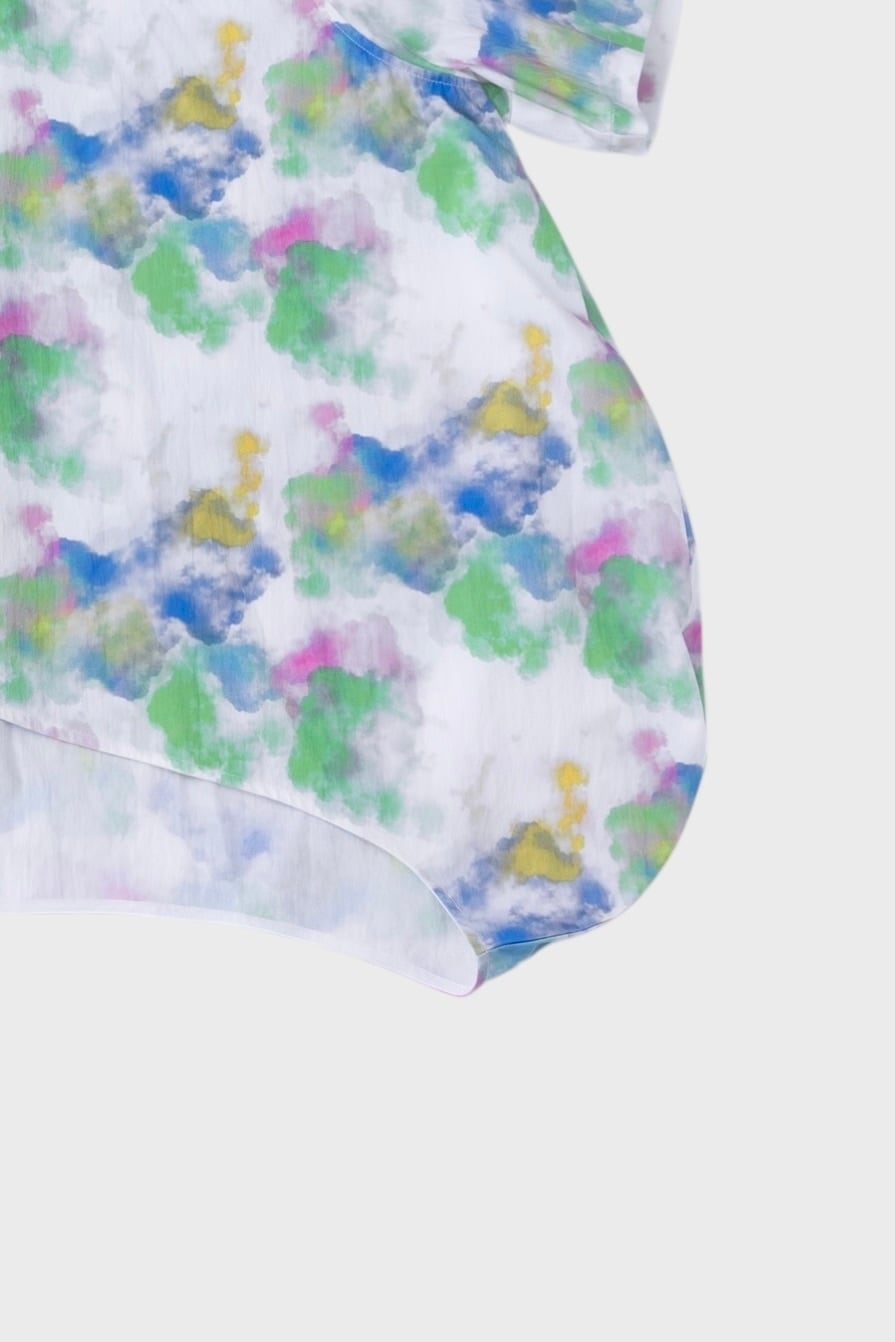 nunuforme 25SS 〉 ハーフスリーブサークルシャツ / white | 世界の