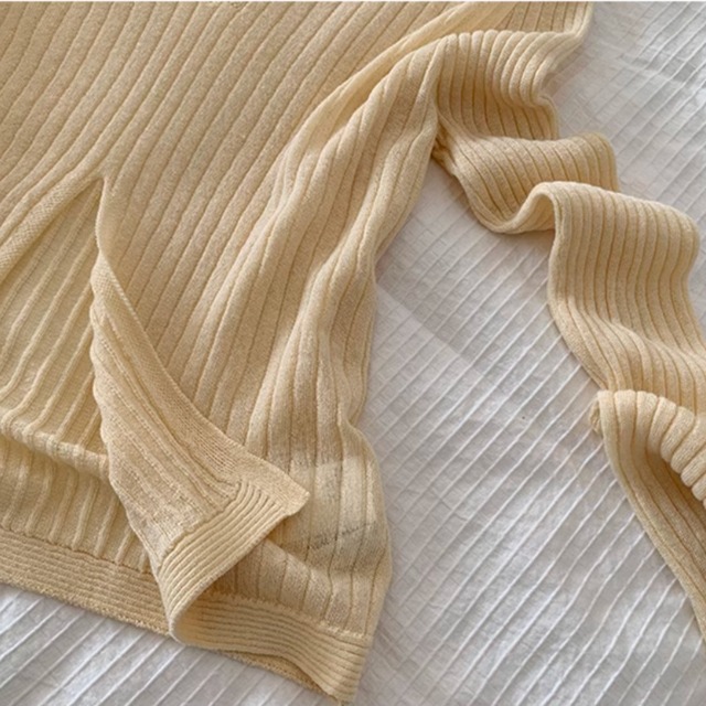 襟付きスリムニット