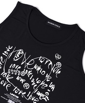 COOLAハートスクリブルプリントTOPS&パンツ (BEIGE)　CQ-48145