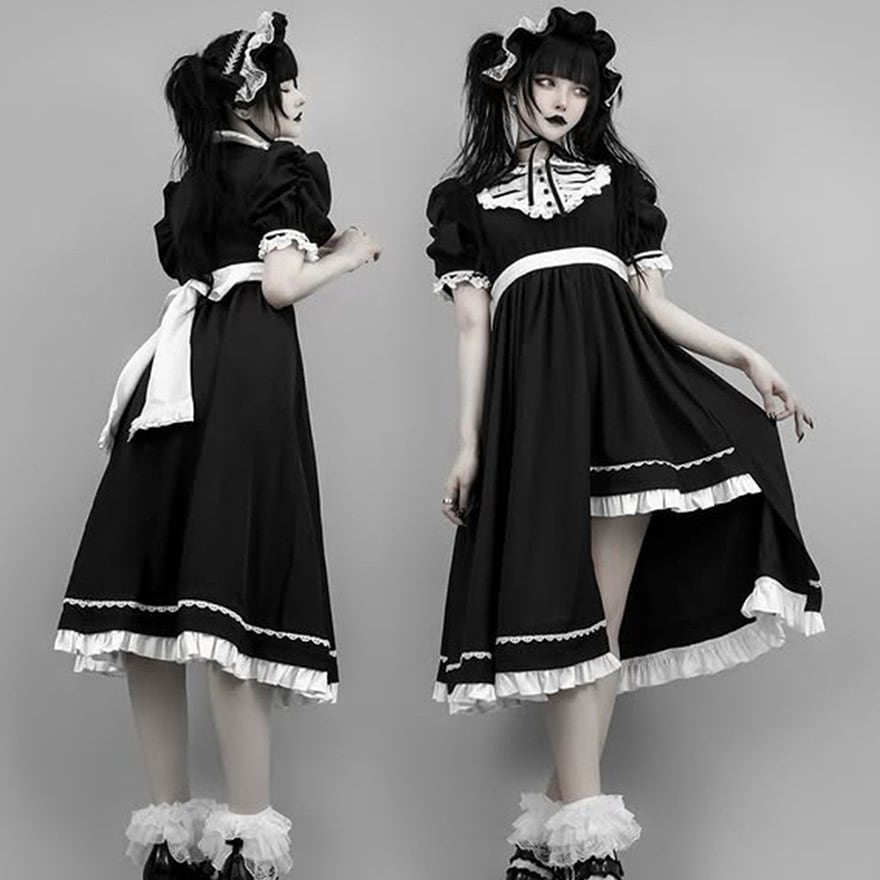 地雷系 メイド服 ワンピース ゴスロリ ダークファッション