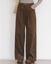 Corduroy wide straight Pants T20319