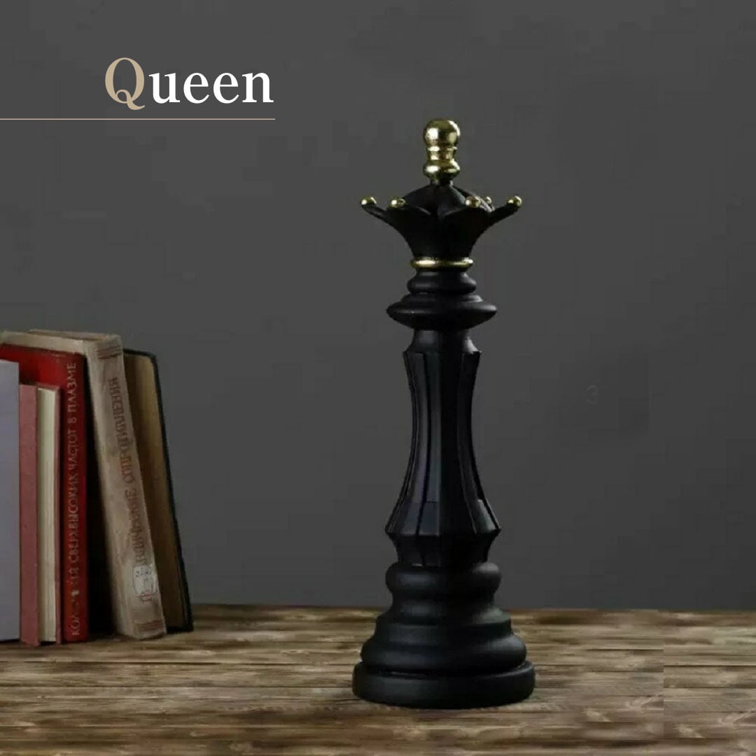 アンティーク調仕上げ・微細な塗装ムラ等あり】チェス 駒 置物 3種類