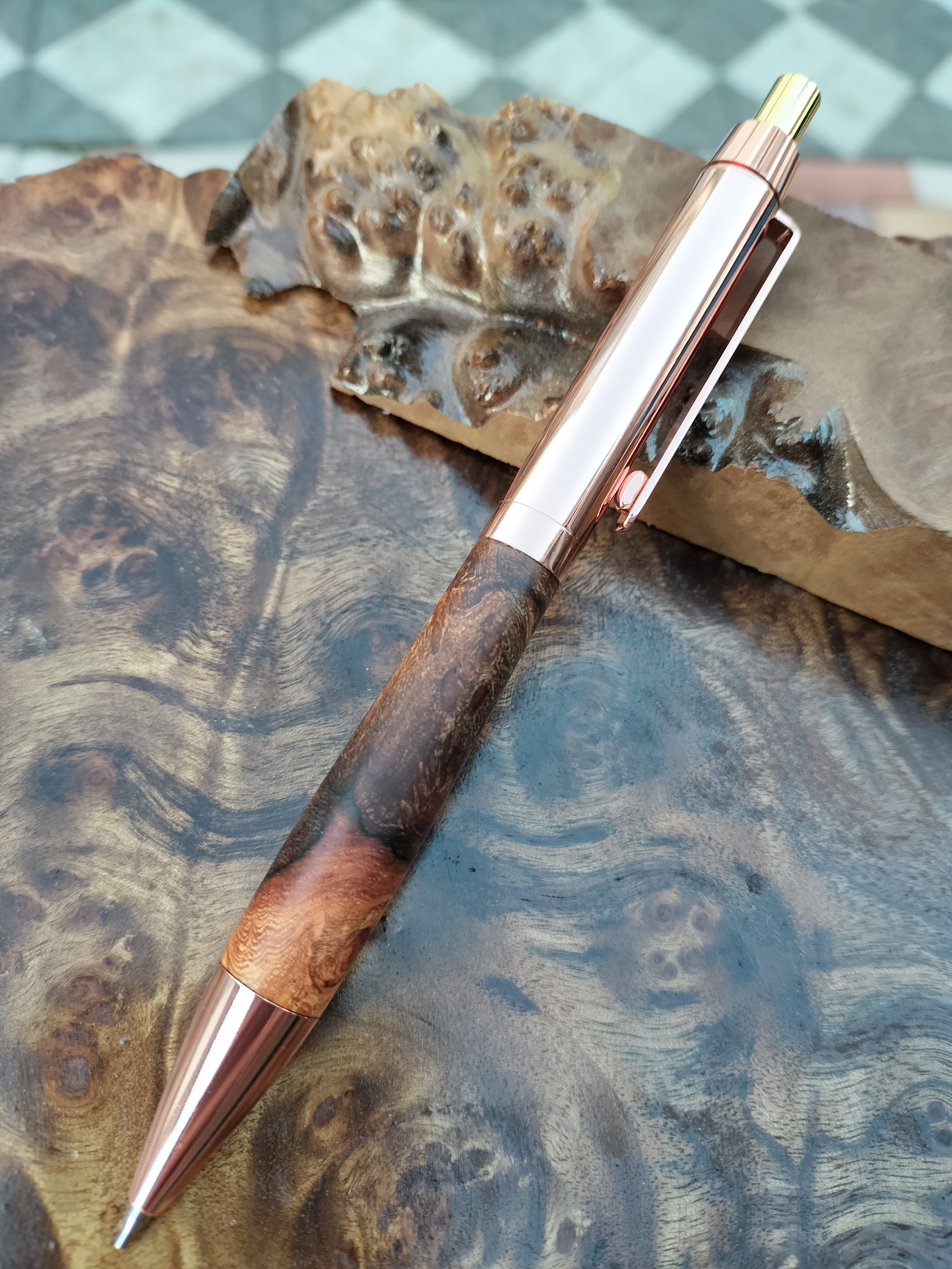 カスタム・Bâton D'orコラボ】木軸シャーペン マーブルウッド（節欠け
