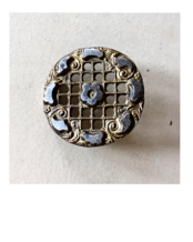 19世紀 フランス 2.6c 黒銀の雲と金の空とカットスチールボタン アンティーク