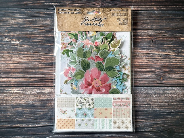 Tim Holtz Idea-ology　ヴィンテージ壁紙の素材セット49枚入り　Label Worn Wallpaper Scraps TH94122【Tim Holtz（ティムホルツ）】[TH-2m]