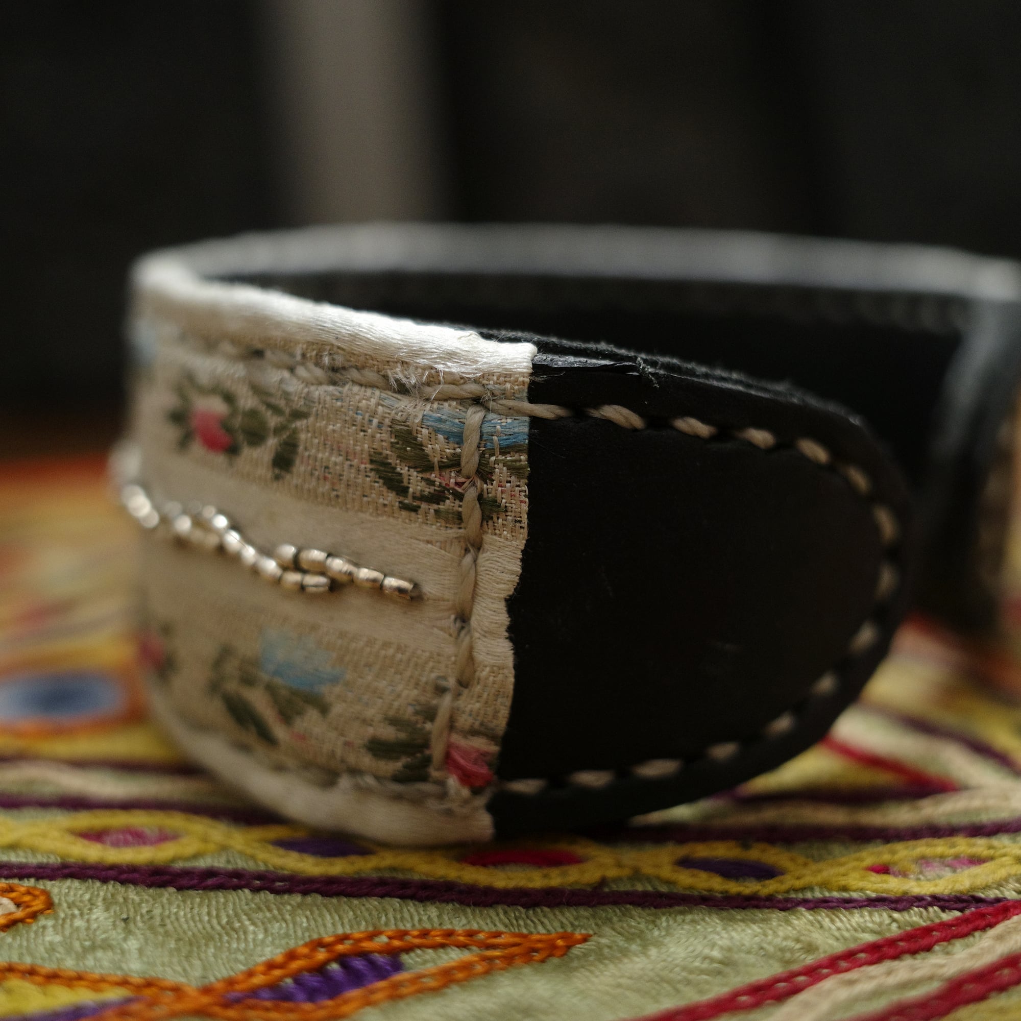 TWENTY SEVEN NINE 27/9 French Antique Fabric Decoration Bangle