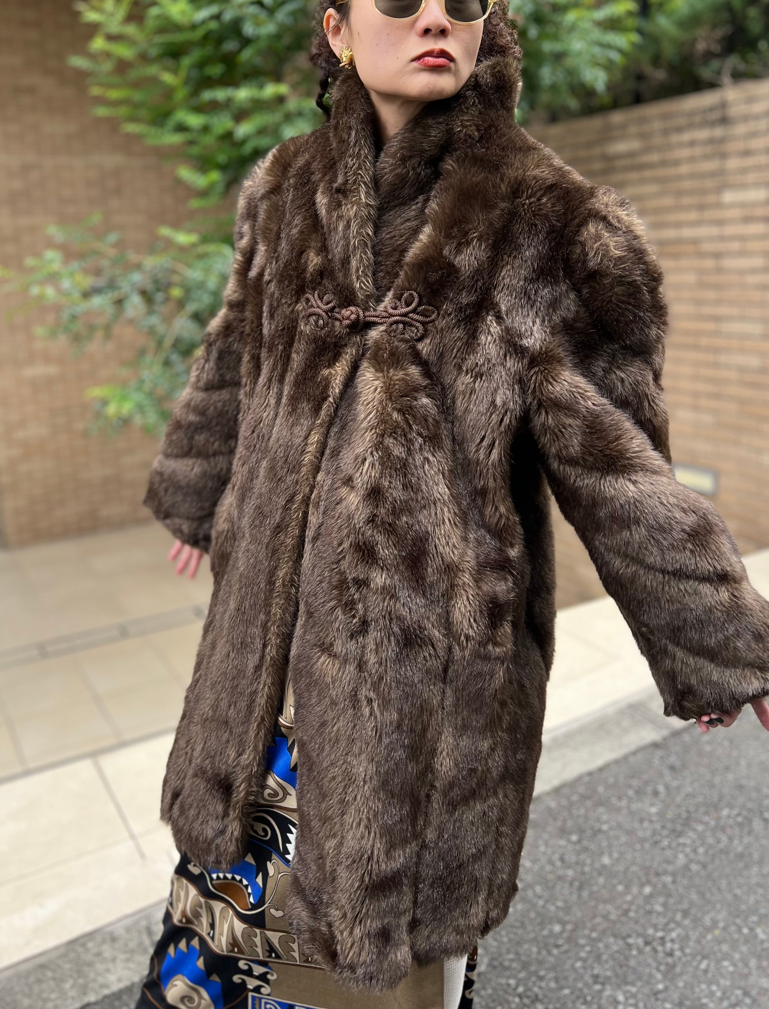 美品】ファーコート ブラウン ダークブラウン 【80s Vintage 美品】ファーコート ブラウン ダークブラウン 【80s Vintage