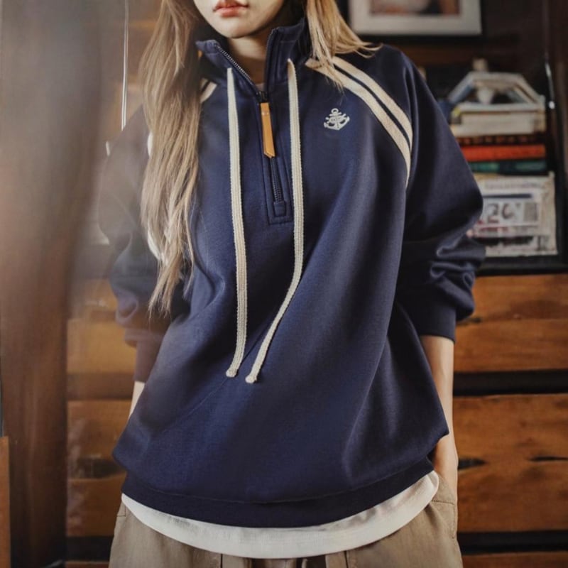 クォータージップハイネックプルオーバー C00687