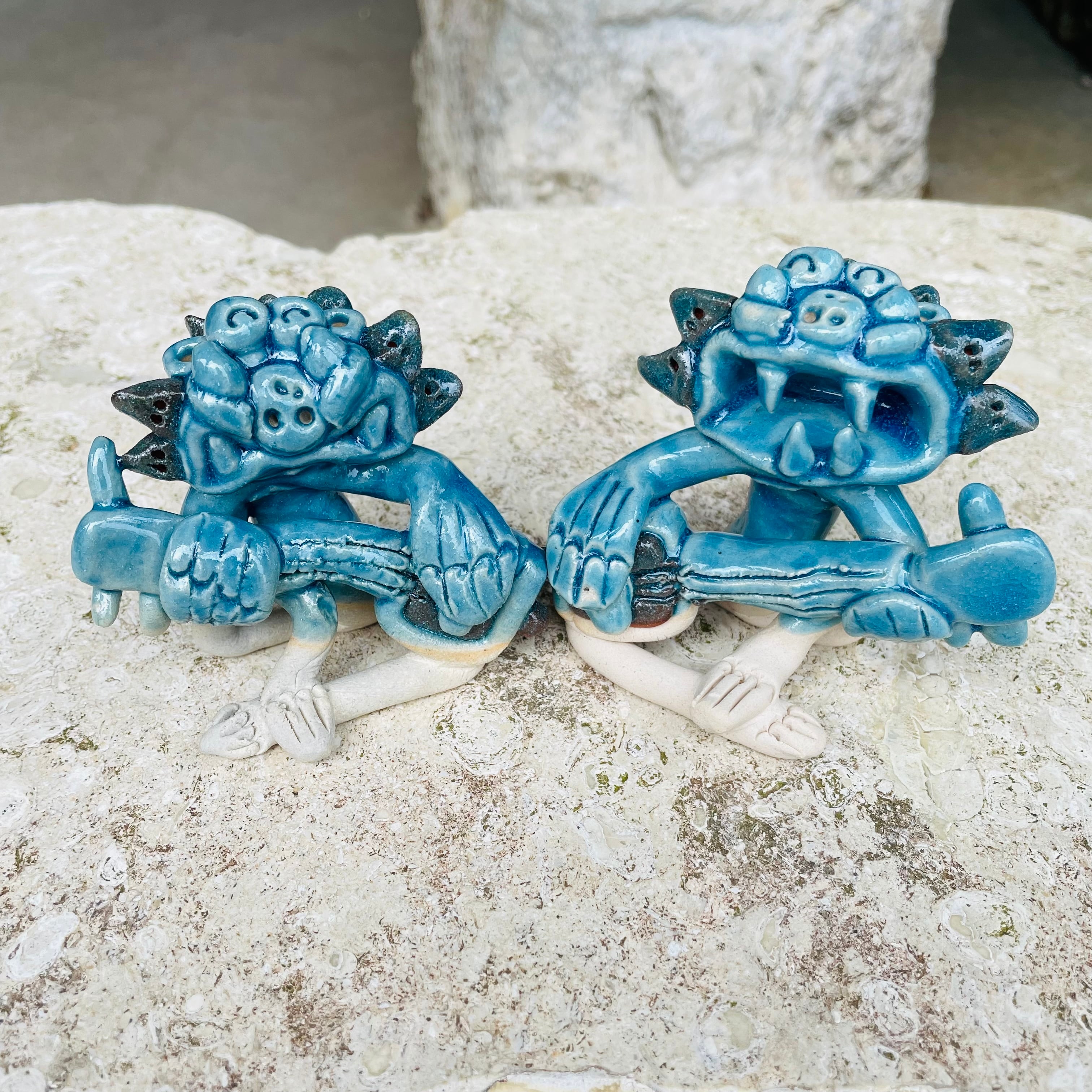 のんたん様　ネオンブルーアパタイト&スモーキー＆フェザーアゲート3点＊チャーム 公式通販】玉城焼online | 沖縄のやちむん・陶器なら南城市の玉城焼