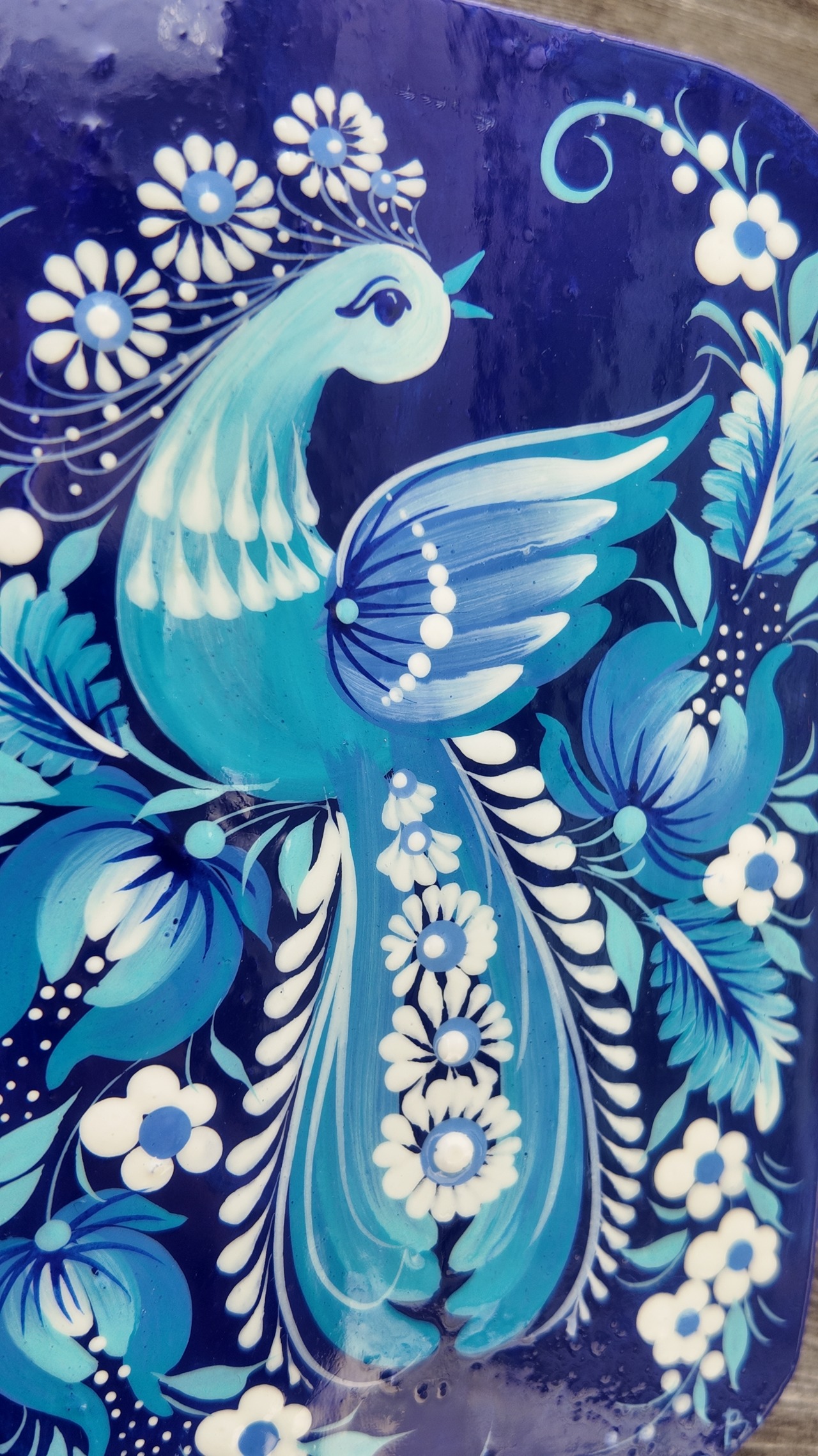 ペトリキウカ塗り　木製ボード　ティモシェンコ作　インテリア - 3