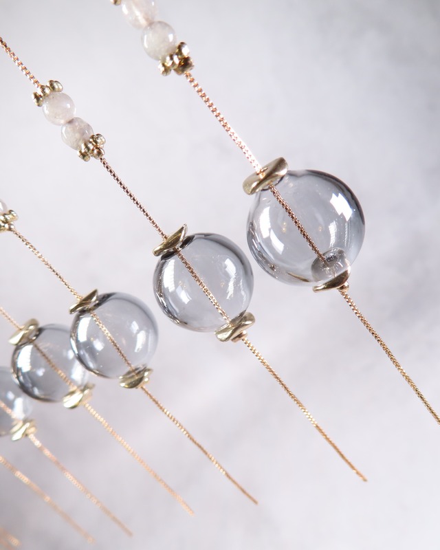 Greige Crystal Ball Long Tassel