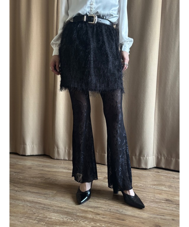 MAX&Co. black shaggy mini skirt-4516-2