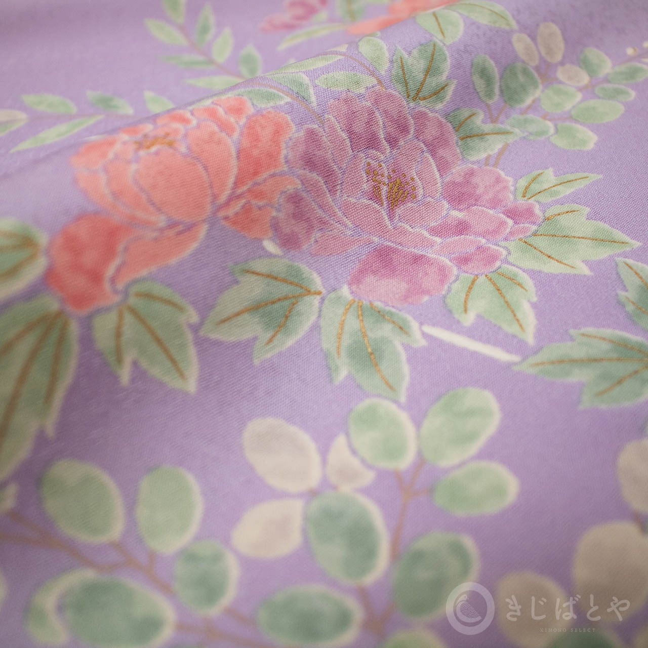 正絹 淡紫色に花の付け下げ 袷 | きじばとや
