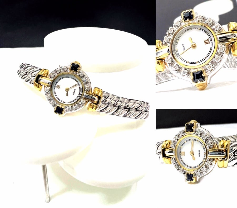 SEIKO セイコー エクセリーヌ パヴェ ダイヤモンド サファイア