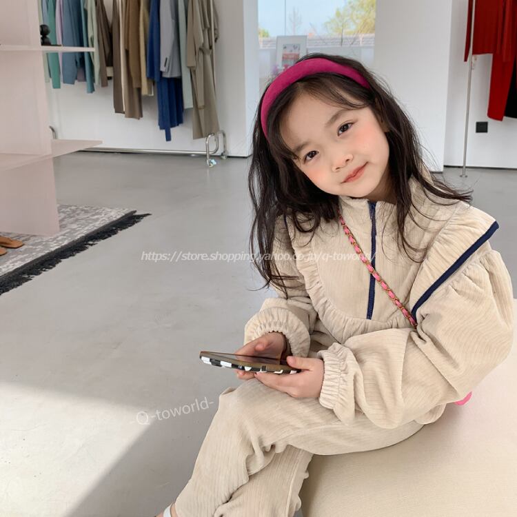 90 140 トップス パンツ 2点セット セットアップ 韓国版 可愛い 韓国子供服 子供服 キッズ Q Toworld キュートワールド 子供服