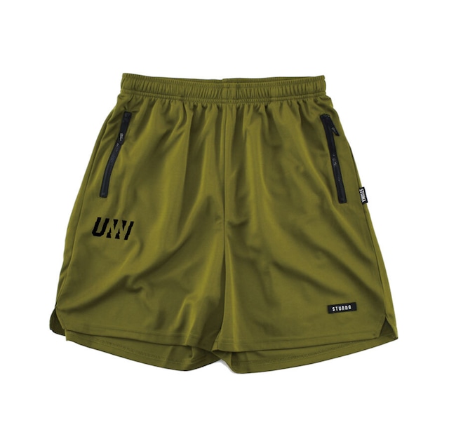UNN Logo mesh shorts :  カーキ